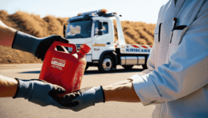 Dowóz paliwa (benzyna, diesel) na drodze – KRISCARS pomoc drogowa Śląsk, Katowice, Tychy. Szybka dostawa paliwa 24/7.