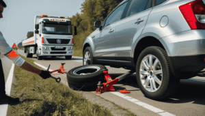 Wymiana koła na drodze, przebita opona pomoc – KRISCARS Śląsk, Katowice, Tychy. Mobilna wulkanizacja i pomoc drogowa 24/7.